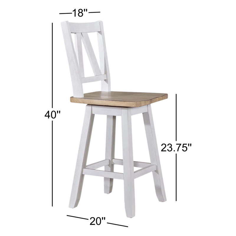 Keswick Swivel Counter Stool, White