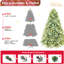 Arbre de Noël 8 pi avec 900 lumières DEL blanc chaud, 3308 pointes, système à charnières à installation simple, support en métal pour les fêtes de fin d'année, teinte de 96 po avec des branches rapides et faciles, temps des fêtes fiable-834433583