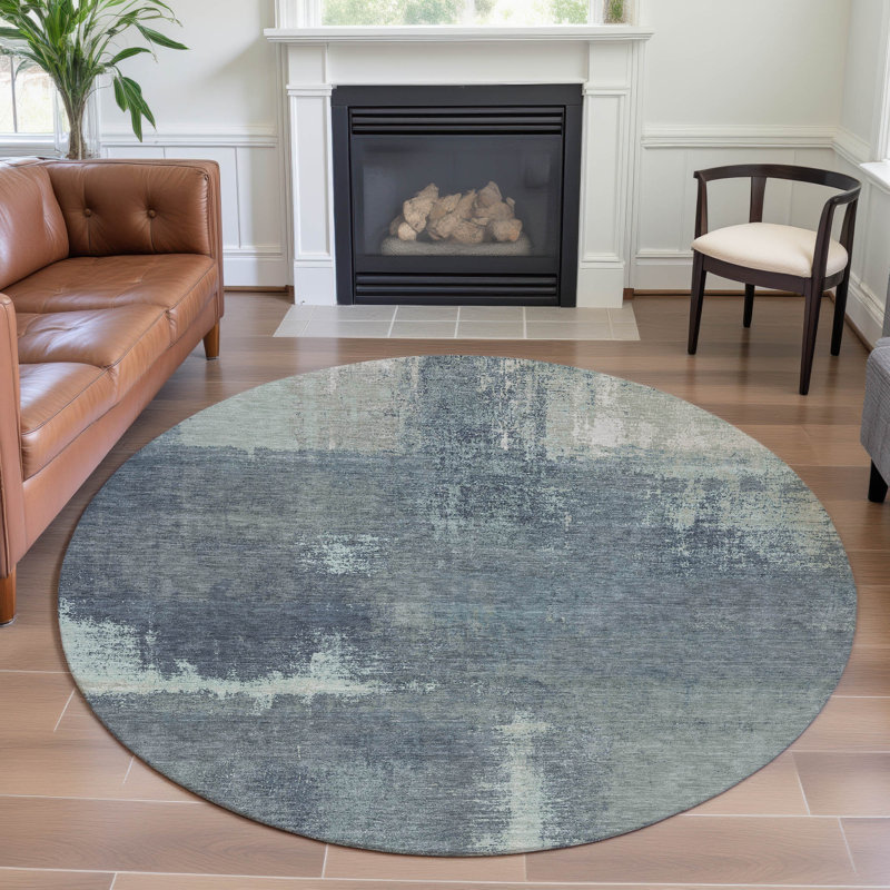 Premium Machine Washable Elize AMF1354 Modern Rug, Round 8'