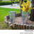 8 Pcs 12 Inch Large Galvanized Metal Vases Farmhouse French Flower Bucket Vases for Cut Flowers for Home Decor and Wedding Table Centerpiece Decorations (Large Silver)-2110628466-2110628468