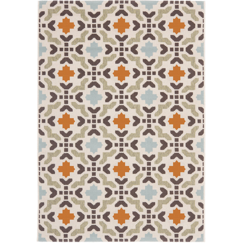 Amedee Performance Oriental Indoor/Outdoor Area Rug, Rectangle 2' x 3'7"