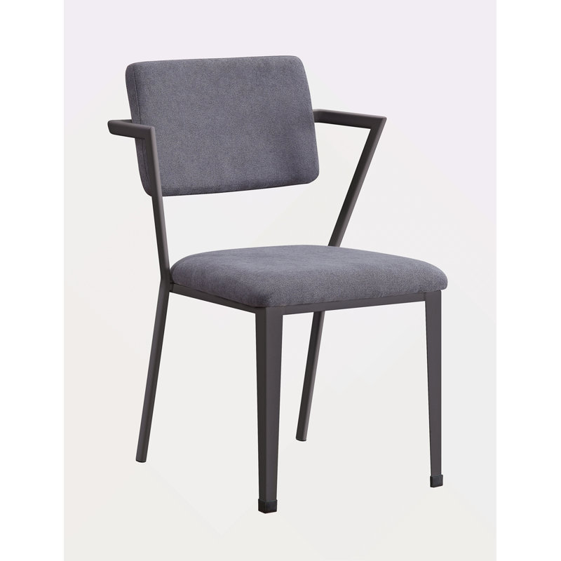 Chaise de bureau en tissu et bronze industriel, Gris