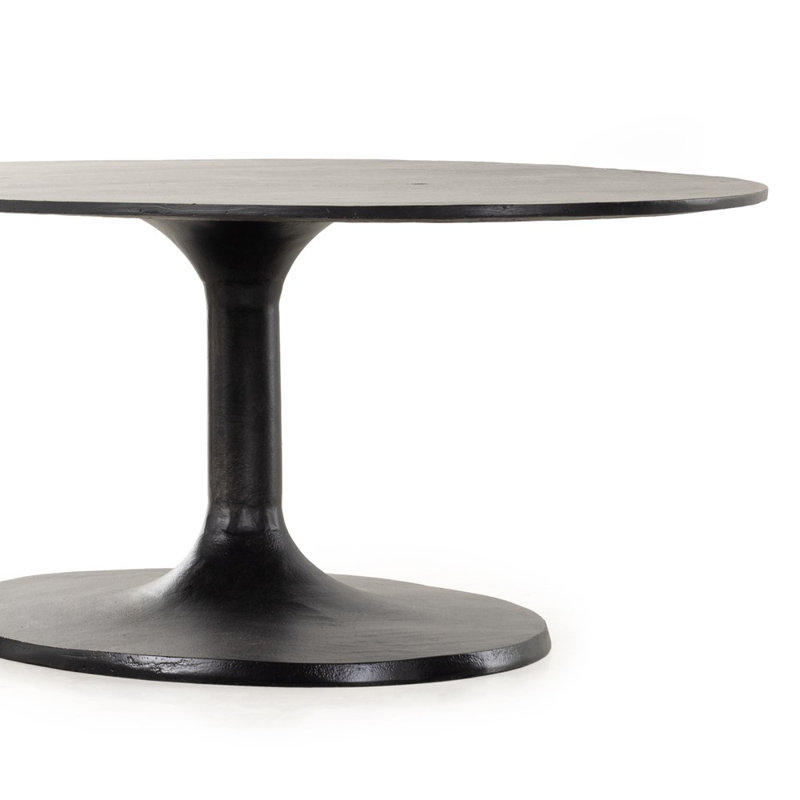 Simone Coffee Table, Raw Black, 16.5" H x 54.75" L x 29.5" W