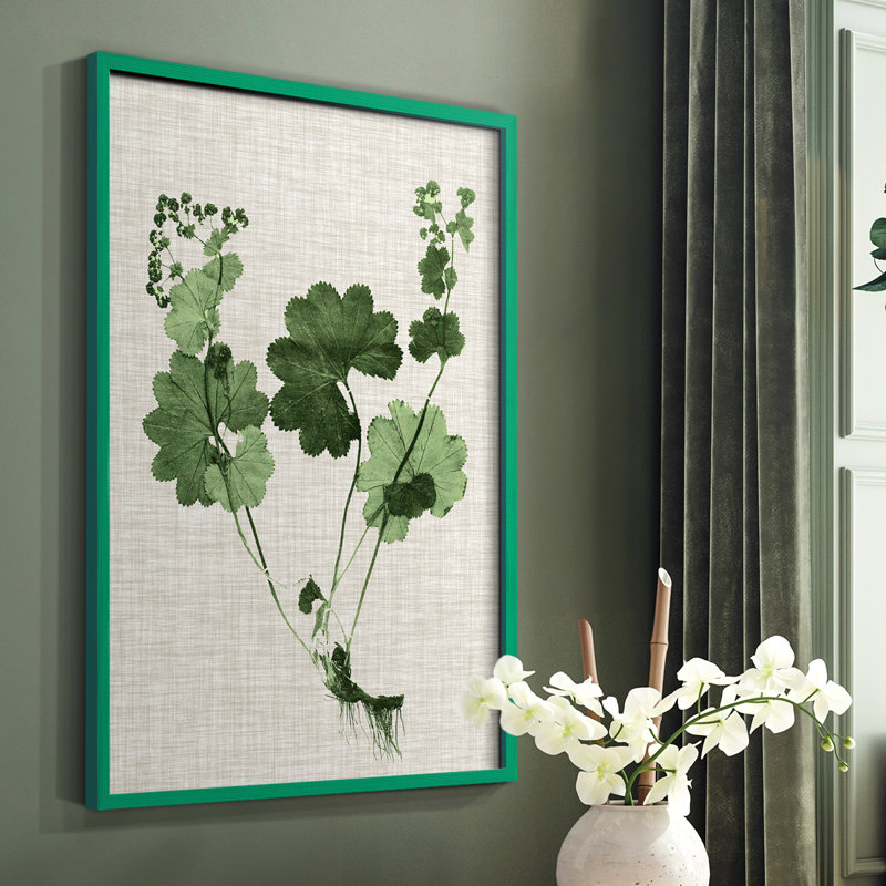 «Forest Foliage on Linen I», reproduction encadrée - bois massif, Vert, H 10 po x l 8 po