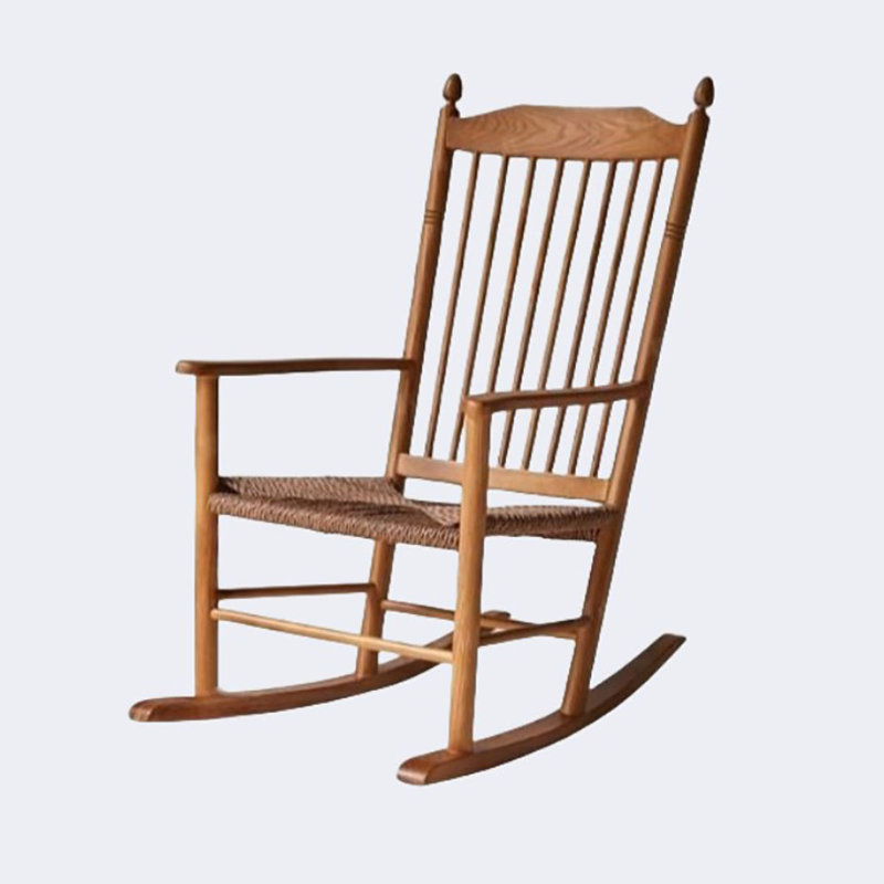 Chaise berçante en bois massif