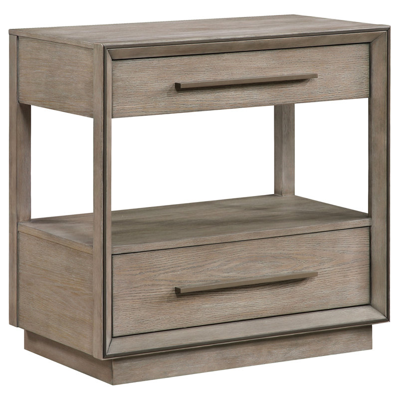 Table de chevet 2 tiroirs Taupe