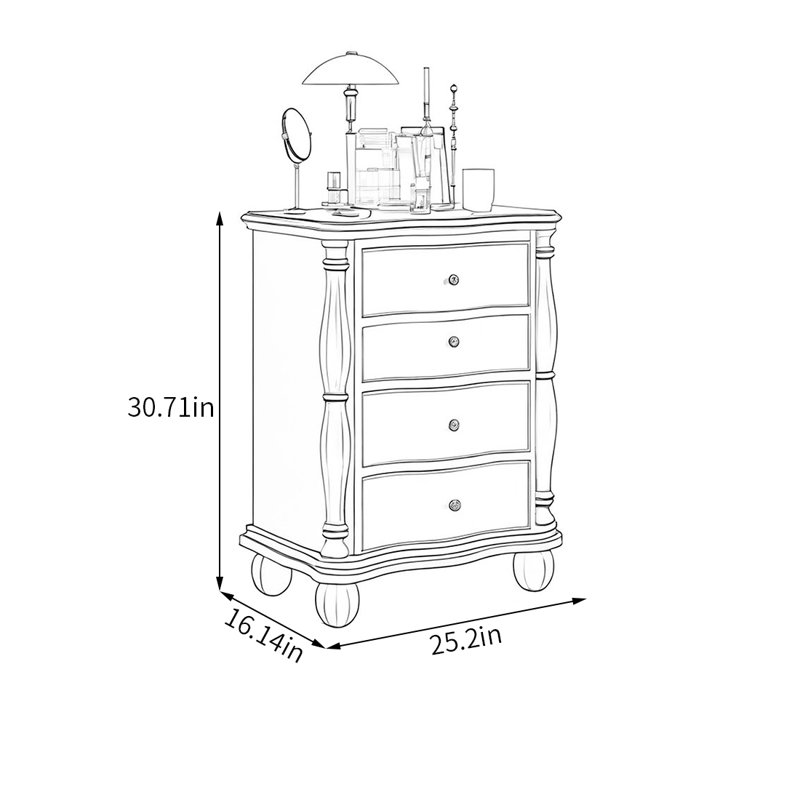 Classic Column Drawer Cabinet, Brown/Black