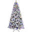 Arbre de Noël floqué avec 400 lumières DEL colorées et boule G45-944944062