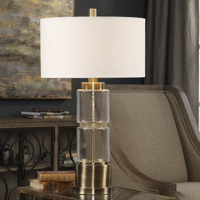 Lampe de table 31 po colonne de verre Bethnal