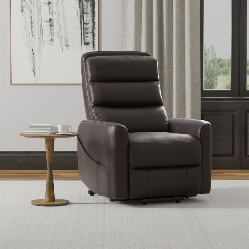 Fauteuil relevable en similicuir brun foncé Bentley, Brun