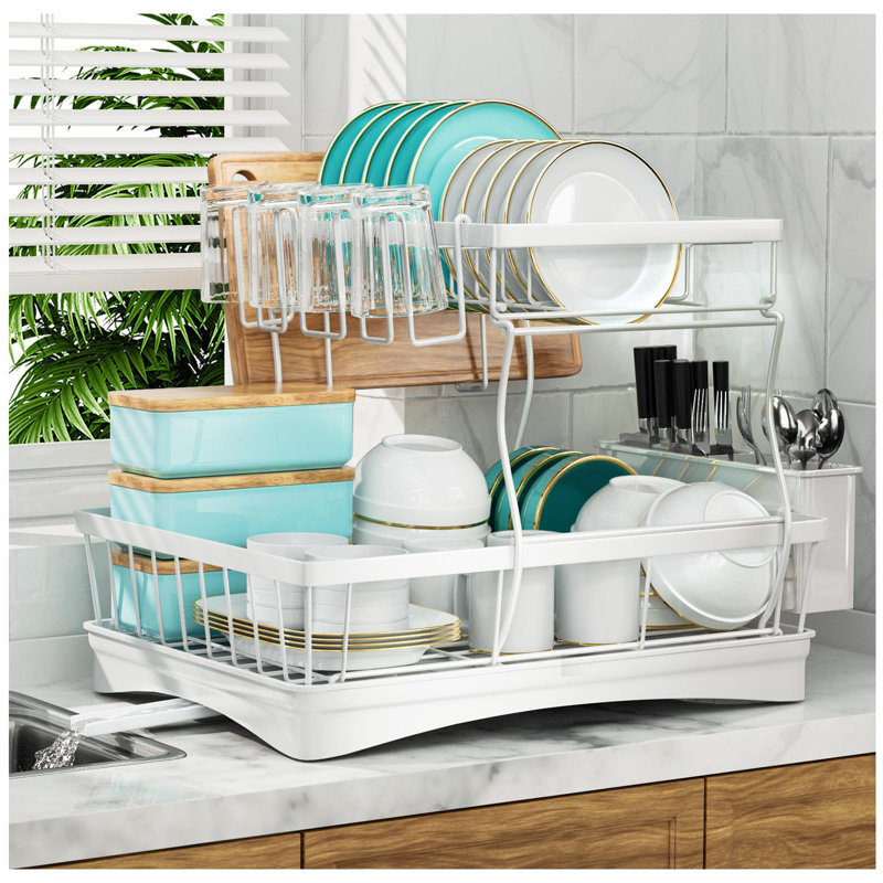 Steel Drain Tray, White