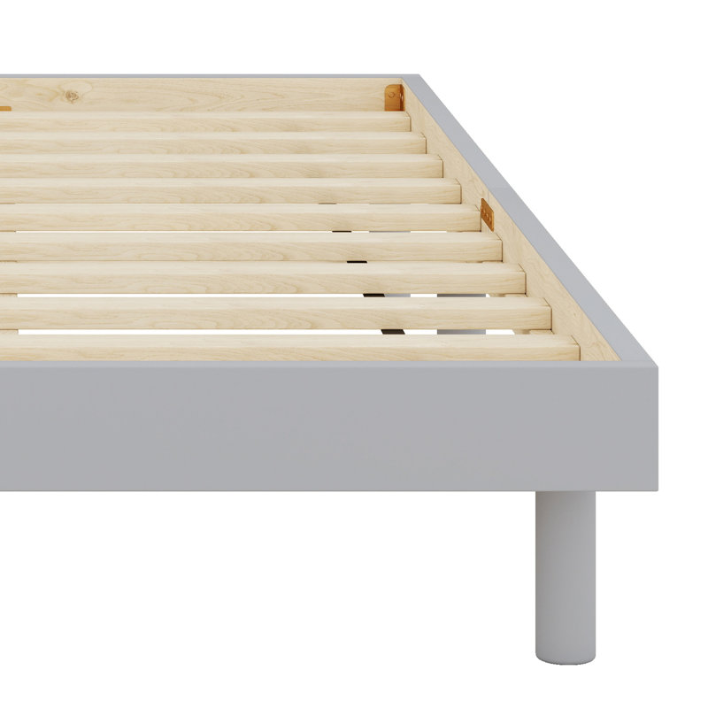 Base de lit plateforme flottante de conception moderne, Gris, Lit simple