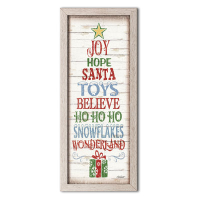 «Distress Holiday Decor Christmas Word Tree» par Todd Williams, reproduction d'art textuel