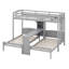 Lit superposé simple au-dessus de simple et simple avec bureau intégré et tablettes de rangement, lampe de lecture-1164727023