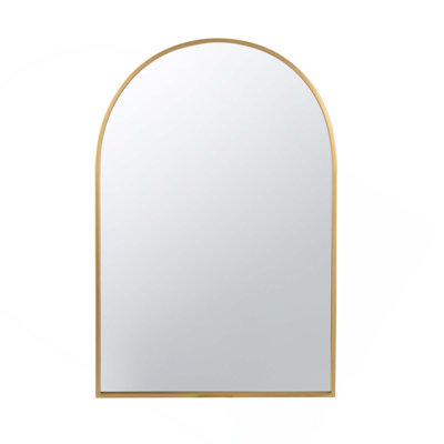 Arched Wall Decor Mirror With Sturdy Metal Frame For Brightening Room And Easy Wall Mounting