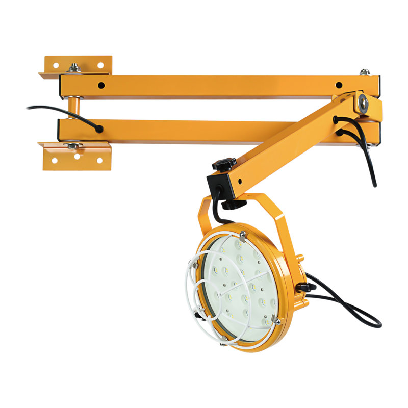 Folding Arm Dock Light, 50W LED Wall Mount Lamp with 360° Rotatable Head for Logistics Depot