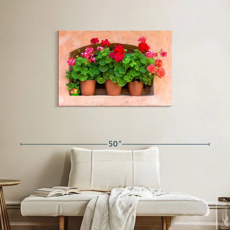 Harnek Potted Geraniums, 24" H x 36" W