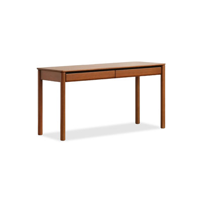 Nut-brown Rectangular Solid Wood with 2 drawers desk