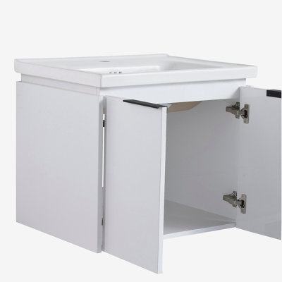 48 Inch Doors Bathroom Vanity With Sink, and Two Small Storage Shelves
