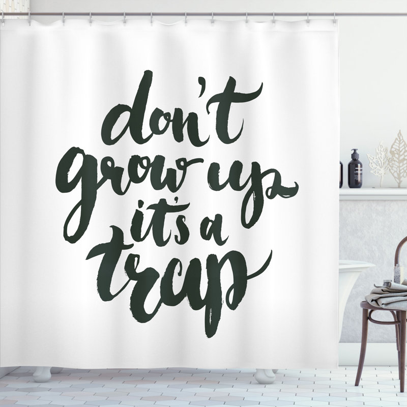 Ensemble de rideau de douche et crochets en citation, H 70 po x l 69 po