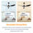 52'' 3 - Blade Indooor Ceiling Fan With Light Kit And Remote, 3 Led Colors, 6 Speed Noiseless Dc Motor & Timer-761387387-761387384