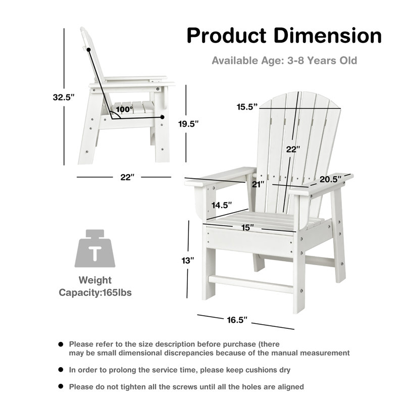 Wood Outdoor Adirondack Chair, White