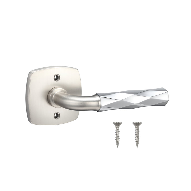 Forma Dummy Rosette In Satin Nickel, Vertex Grip In Polished Chrome, Satin Nickel/Polished Chrome