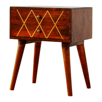 Multi-Function Drawer Wooden Nightstand With Space Saving