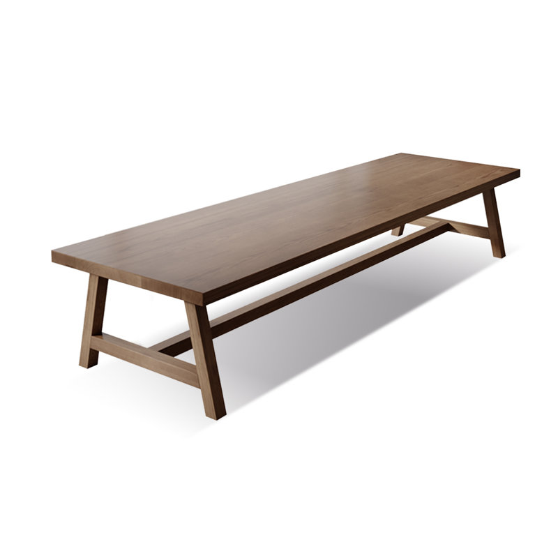 Table de conférence rectangulaire en bois massif noyer, H 29,53 po x L 118,11 po x l 39,37 po