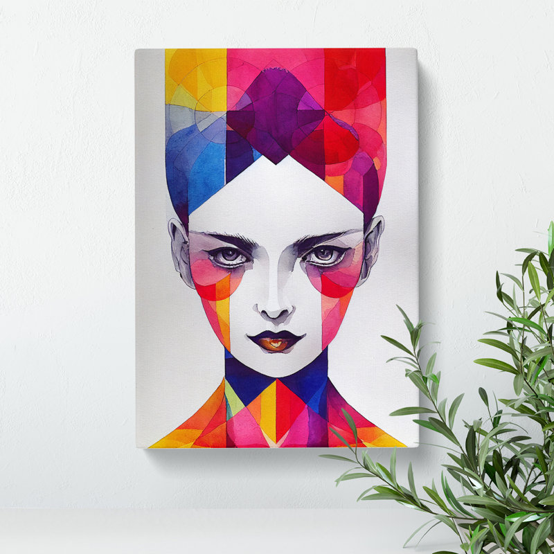 Woman Abstract Watercolour No.5 - Wrapped Canvas, 50cm H x 35cm W x 3cm D