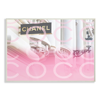 " Pink Ombre C and O Typography High Fashion Storefront " Graphic Art Print