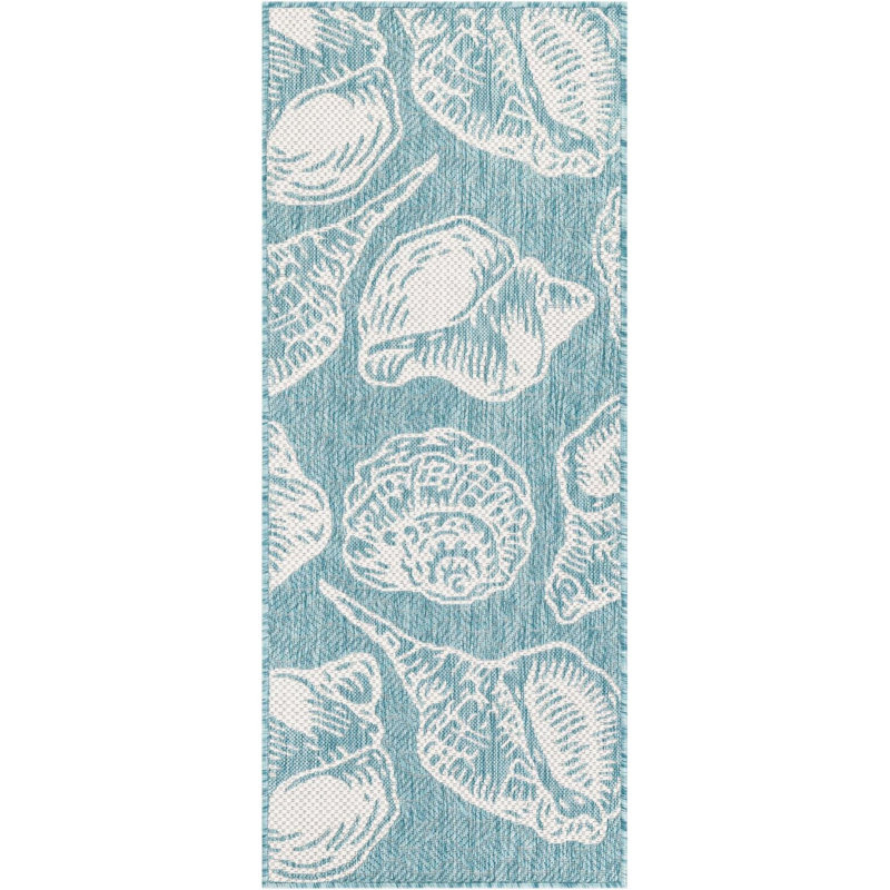 Contemporary Aviesel Area Rug Aqua Color, Runner 2' x 5'3"