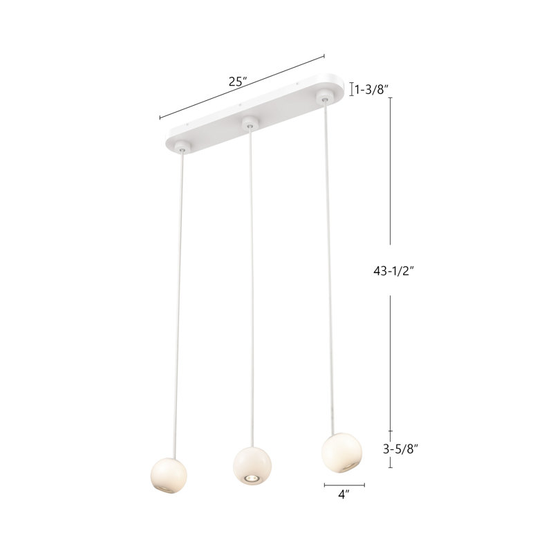 Europa 3 - Light LED Pendant, Black