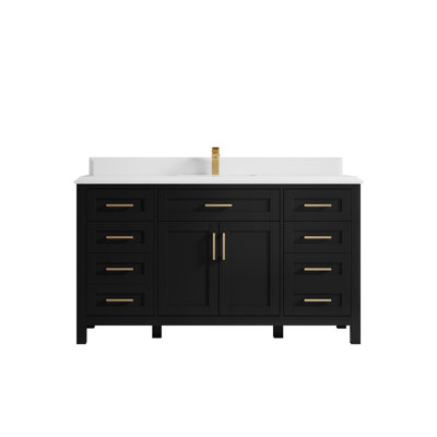 60'' Single Bathroom Vanity with Quartz Top