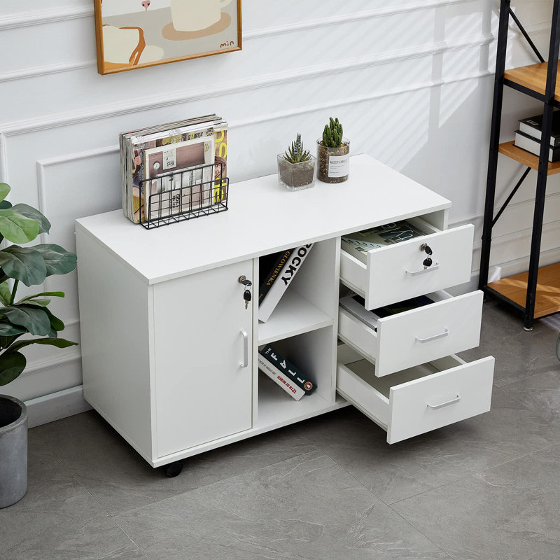 Lakeith 89.9 cm W 3 -Drawer Filing Cabinet, White