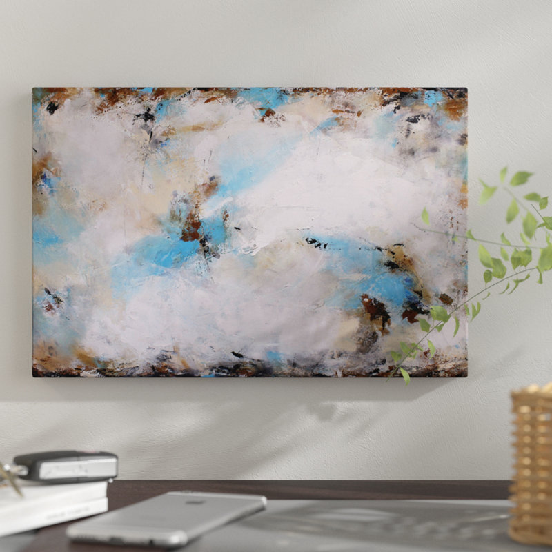 « blue harmonie », impression sur toile, H 8 po x l 12 po x P 0,75 po, Pas de tapis, Toile tendue
