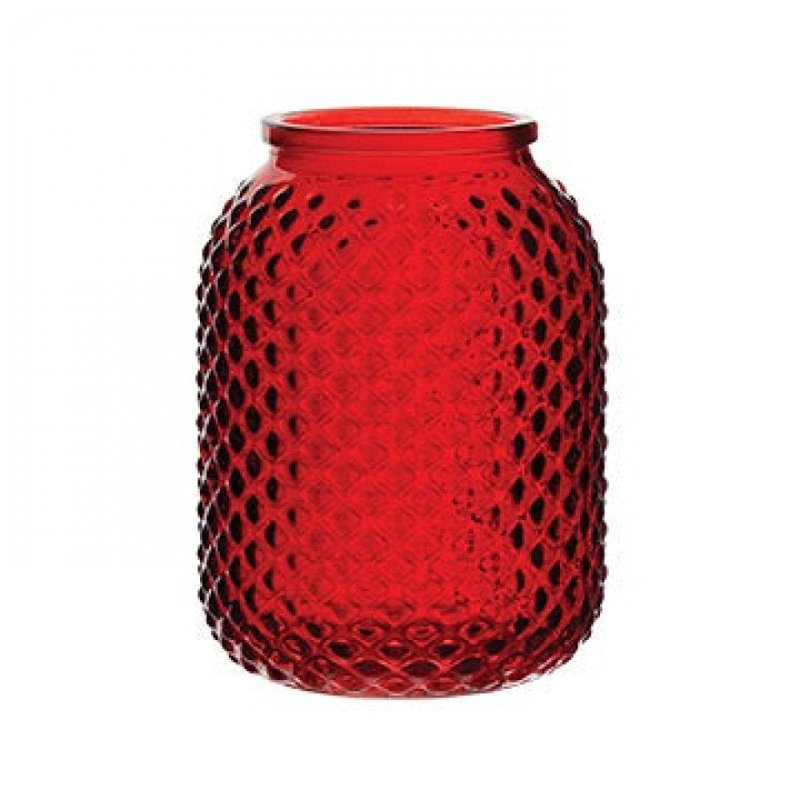 Ruby Honeycomb Pattern Vase