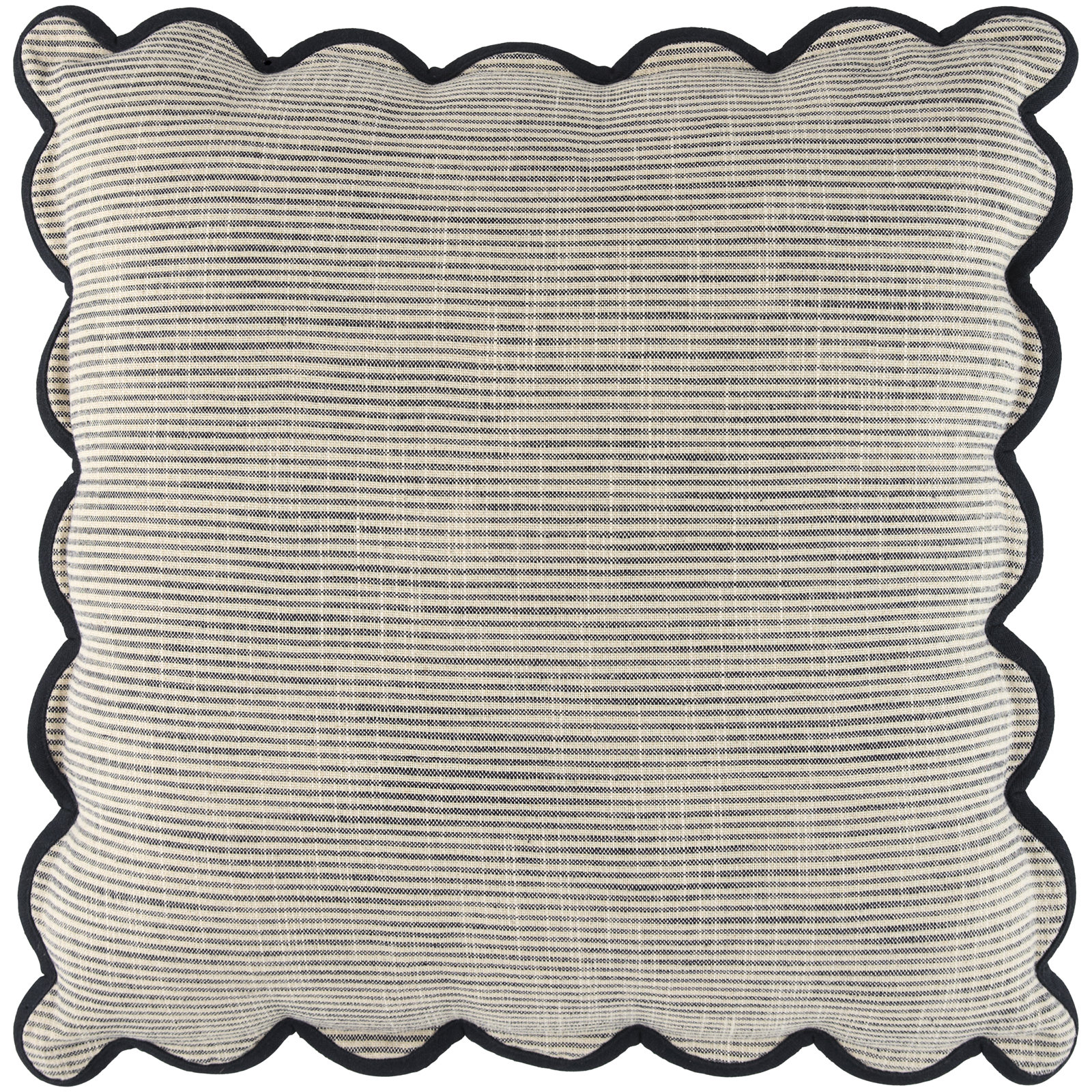 Arcella Striped Cotton Throw Pillow, Blue/White, Square 18", Duck Down