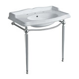Britannia White Vitreous China Rectangular Console Bathroom Sink with Overflow