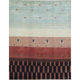 Gabbeh Hand-Knotted High-Quality Rust and Black Area Rug