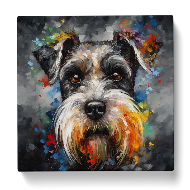 Schnauzer Expressionism - Wrapped Canvas, 50cm H x 50cm W x 3cm D