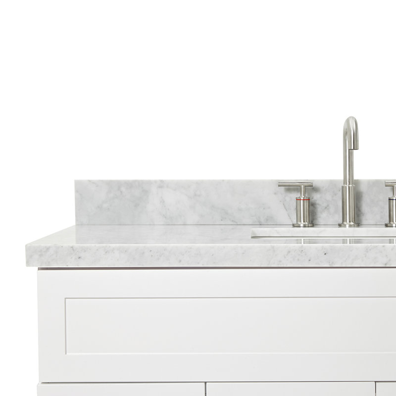Hamlet 49'' Single Bathroom Vanity with Carrara Marble Top, White