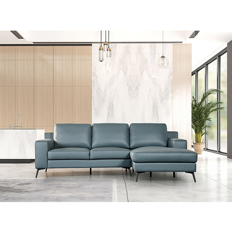 Canapé modulaire Jameisen, Right Hand Facing, Blue Leather Match