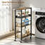 Chariot de rangement compact à roulettes, chariot de cuisine étroit en métal pour petits espaces, étagères coulissantes pour buanderie, salle de bain et salon, chariot utilitaire gain de place