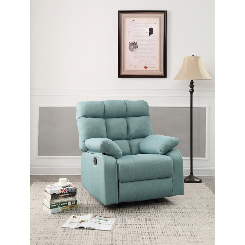 Élégant fauteuil inclinable rembourré bleu sarcelle, Bleu sarcelle