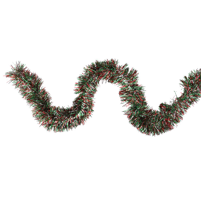 Guirlande de Noël 50 'x 4 "argentée rouge et verte
