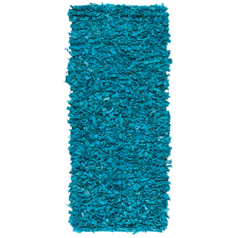 Godsey Handwoven Leather Solid Color Rug