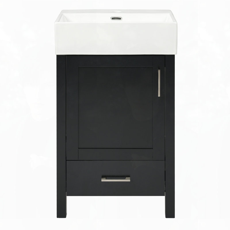 Ceramic Sink Modern Bathroom Vanity, Black