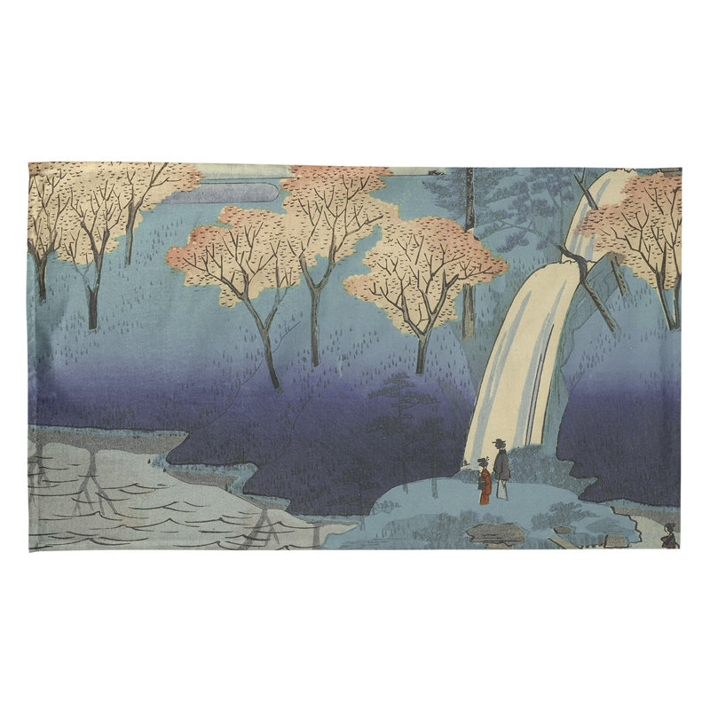 Serviette de thé chiyogaike étang Macintyre, Polyester sergé, Bleu