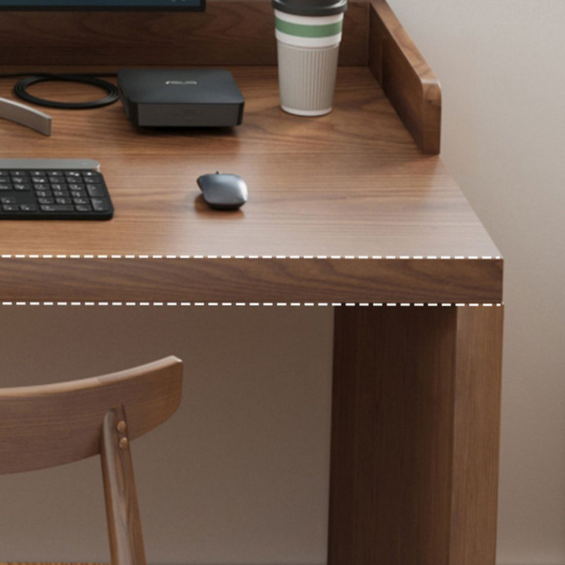 Bureau d'écriture en L en noyer massif, Côté gauche, 29.53" H x 62.99" W x 47.24" D